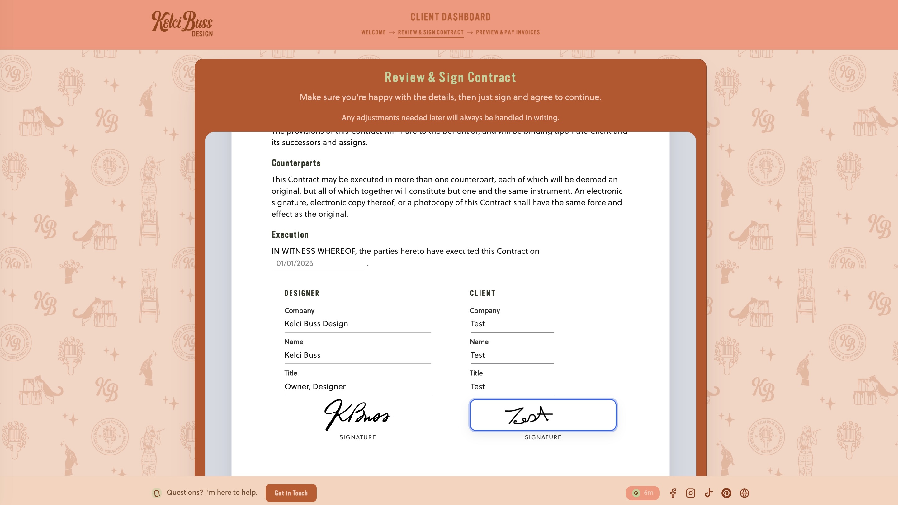 Kelci Buss Design dashboard view 2
